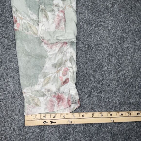 Mason's Forte Dei Marmi Pants Womens Size 32 Green Floral Cargo - Picture 10 of 12